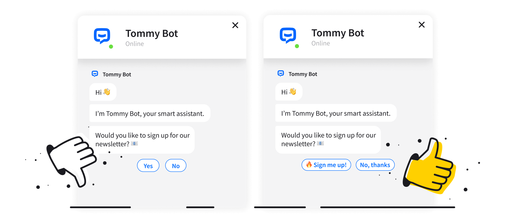 Chatbot buttons