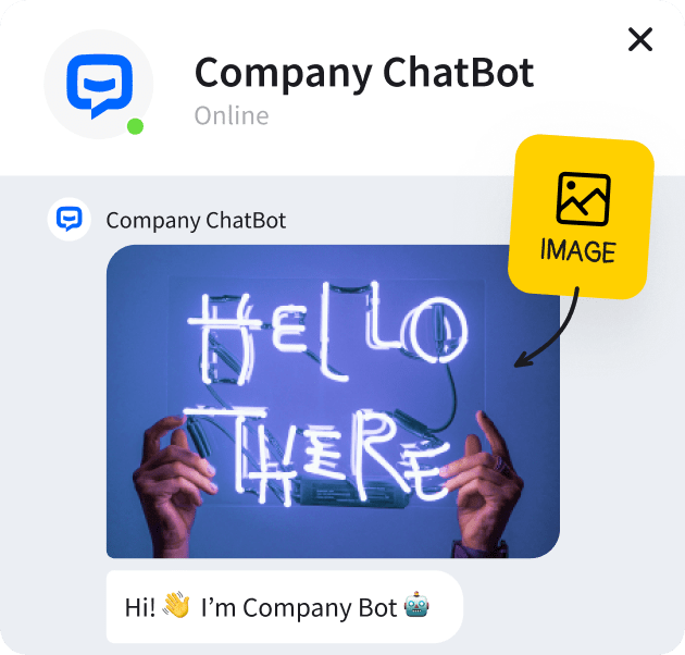 Screenshot showing image response in chat widget