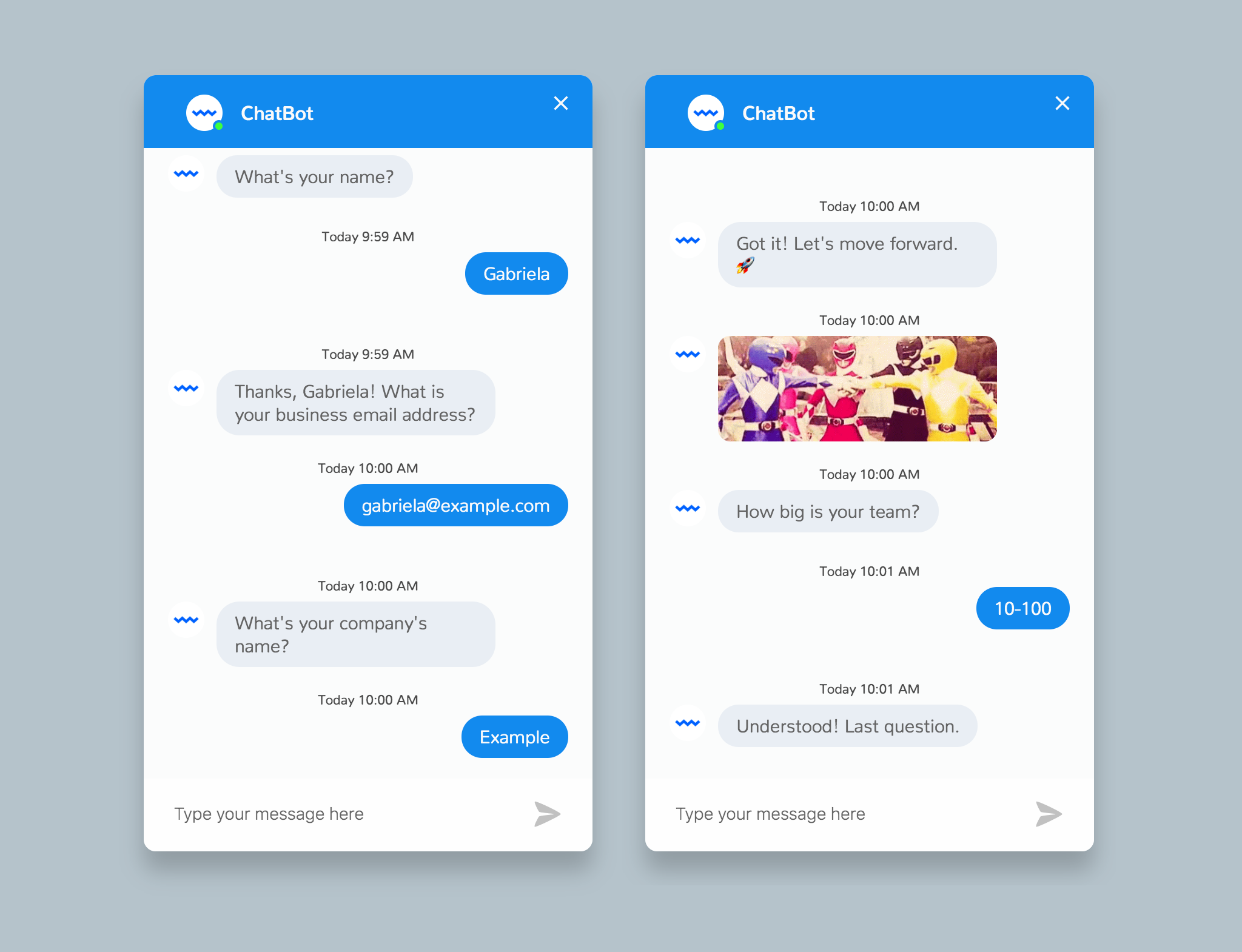 ChatBot lead generation conversational contact form