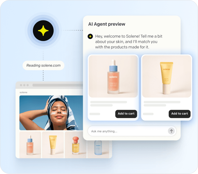 Text AI Agent reading customer's website
