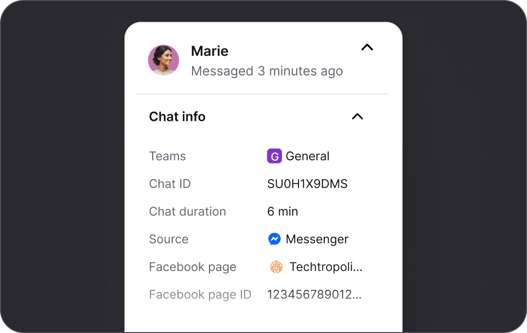 Customer details in Messenger chatbot