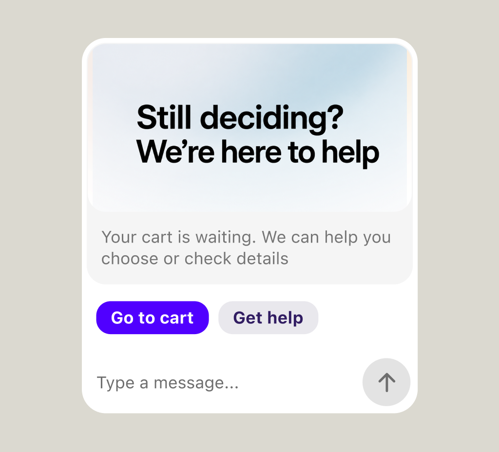 Cart reminder campaign in the chat widget next to its targeting rules and the sales it drove