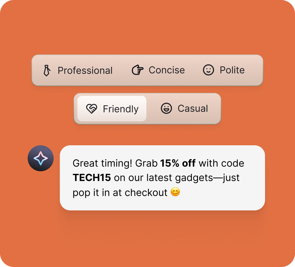 On-brand AI replies with consistent tone and style in every message