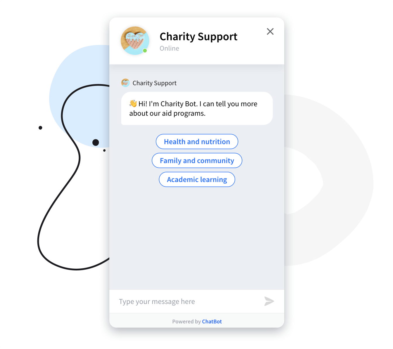 The image of an after-hours chat bot for non-profit organizations