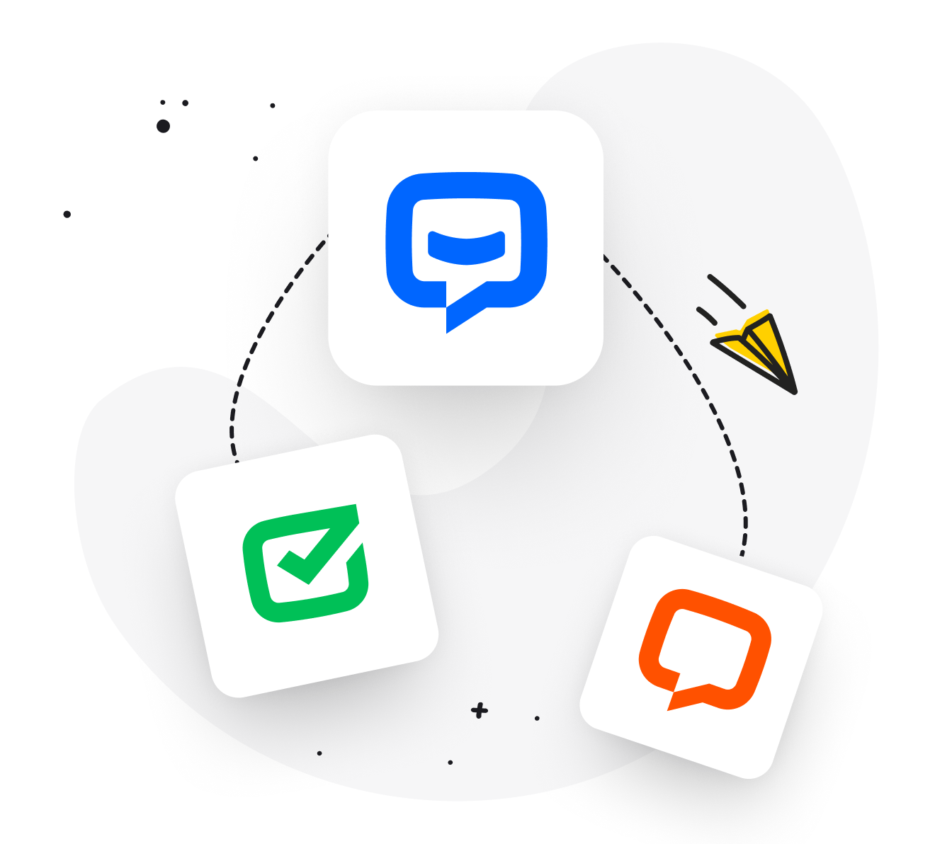Logos of LiveChat, ChatBot, and HelpDesk