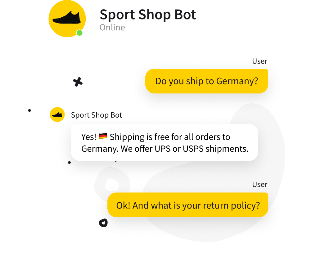 Customer service chat bot for ecommerce