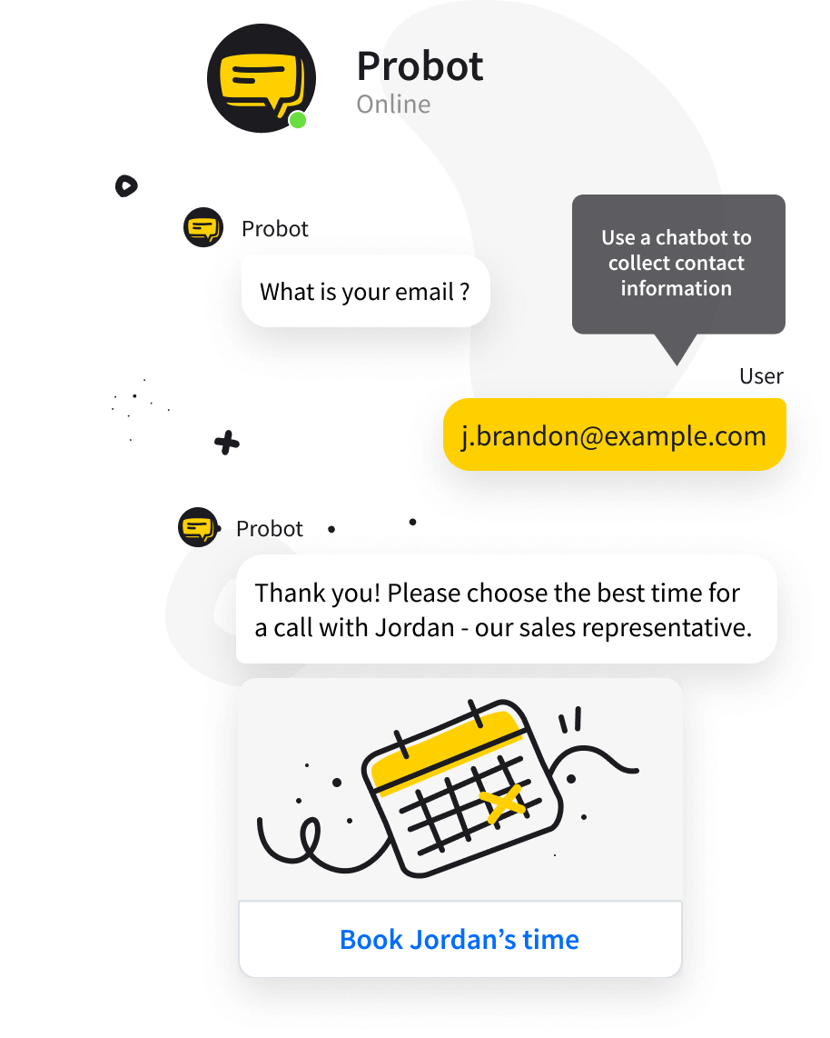 Schedule calls and meetings with AI chat bots