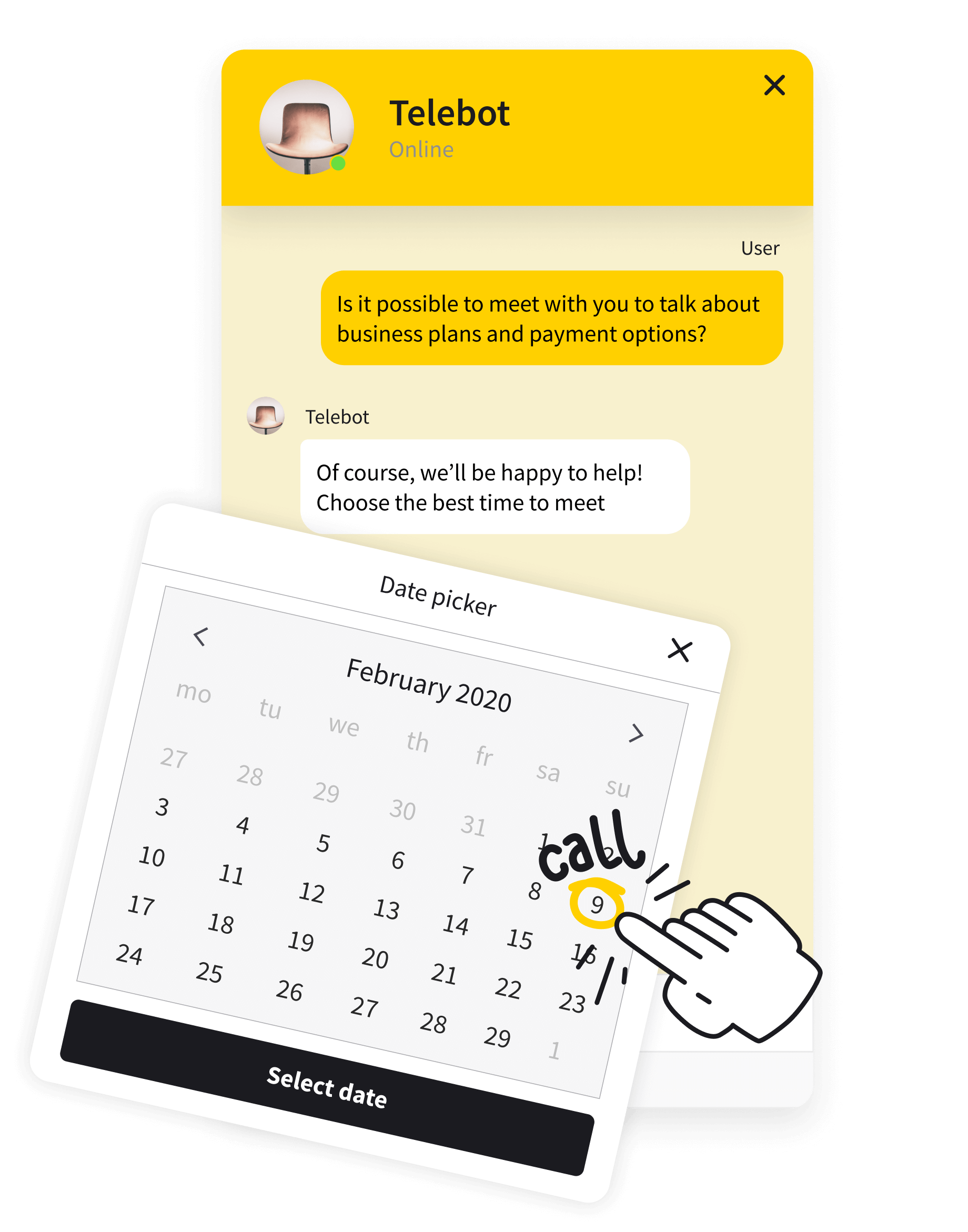 Chat bot for sales - schedule meeting with a chatbot