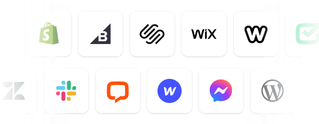AI sales chatbot integrates with multiple platforms including Slack, WordPress, Facebook Messenger and social media channels for seamless customer engagement