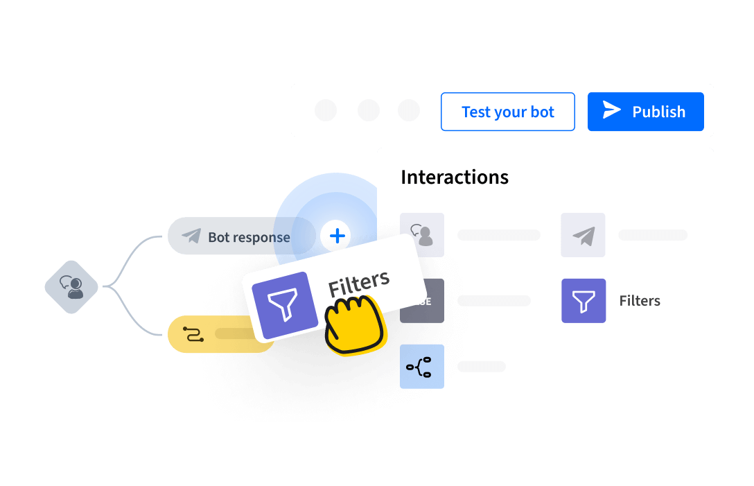 The ChatBot Visual Builder interface
